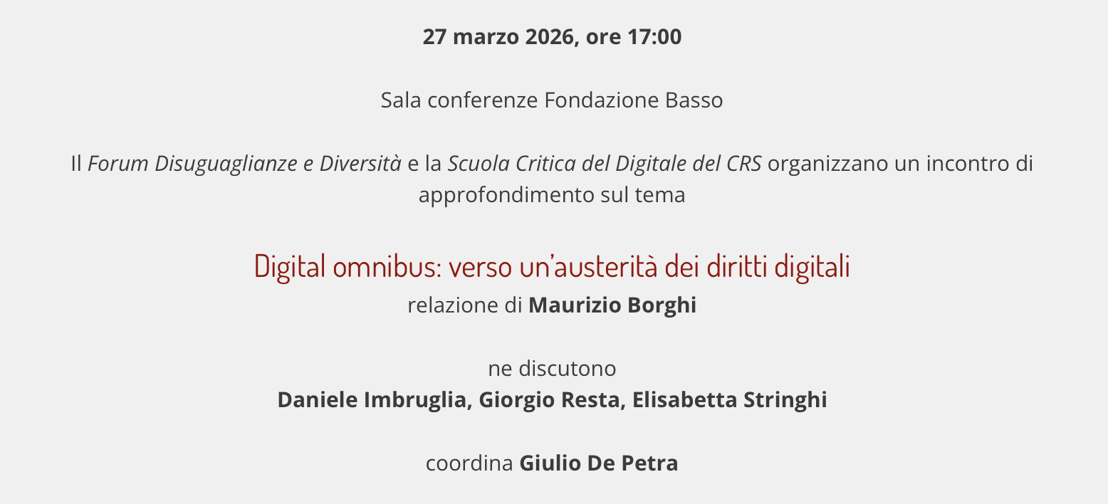 Digital omnibus: verso un’austerità dei diritti digitali